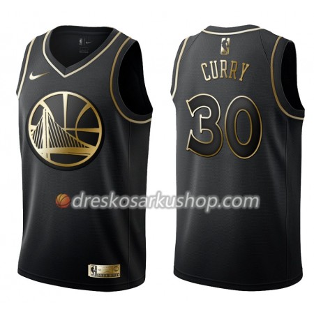 Muški NBA Dres Golden State Warriors Stephen Curry 30 Nike Crna Golden Edition Swingman